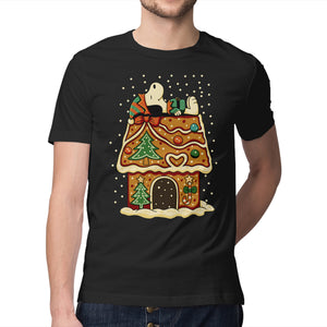 Snoopy On Gingerbread House
