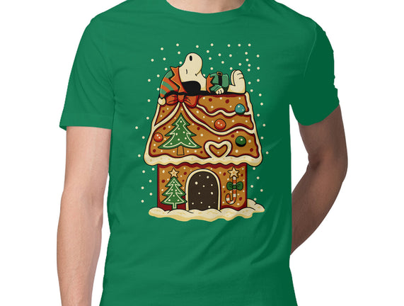 Snoopy On Gingerbread House