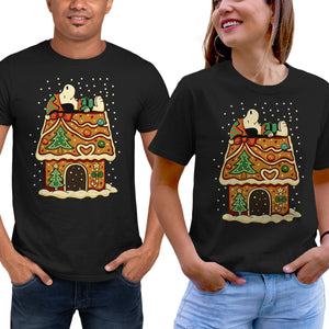Snoopy On Gingerbread House
