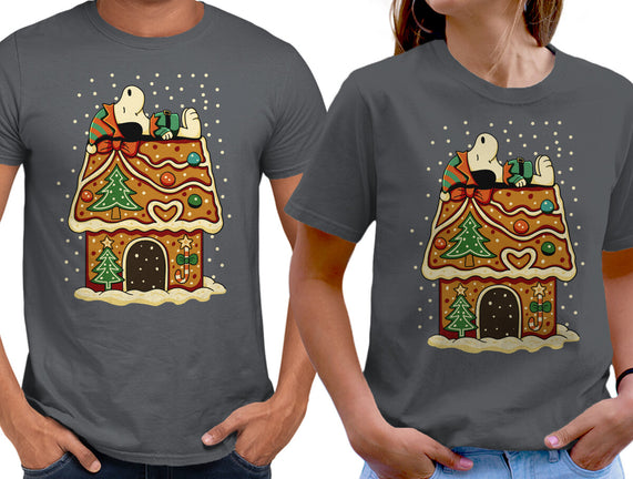 Snoopy On Gingerbread House