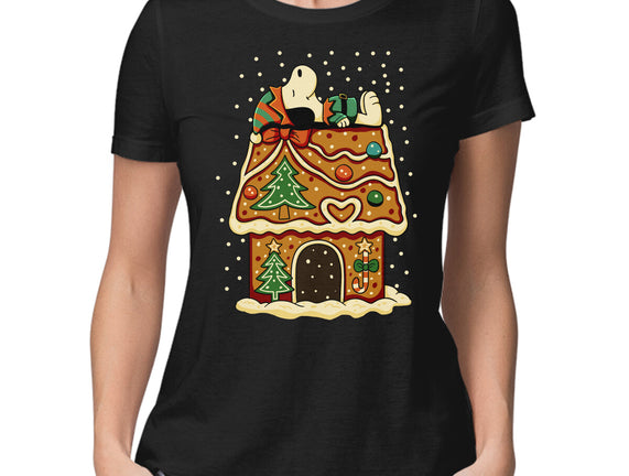 Snoopy On Gingerbread House