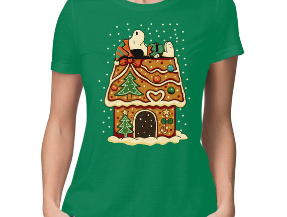 Snoopy On Gingerbread House