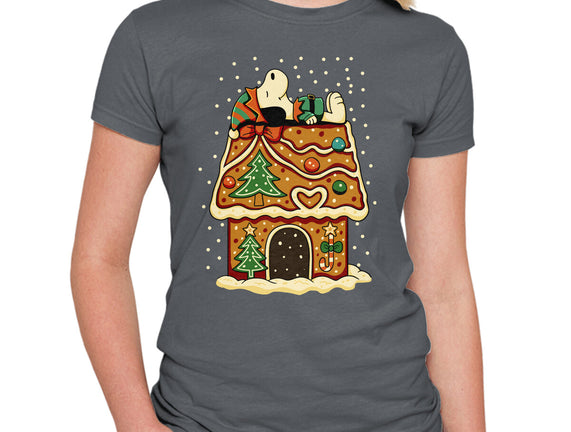 Snoopy On Gingerbread House