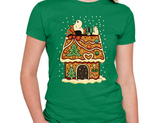 Snoopy On Gingerbread House