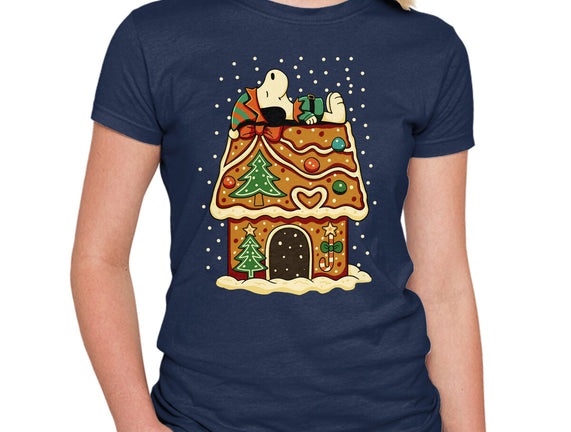 Snoopy On Gingerbread House