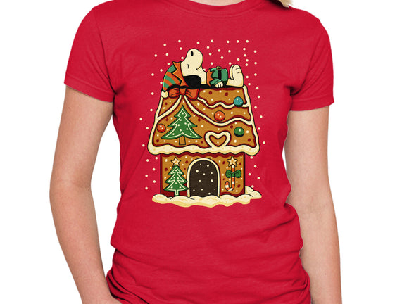 Snoopy On Gingerbread House