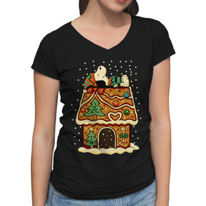 Snoopy On Gingerbread House