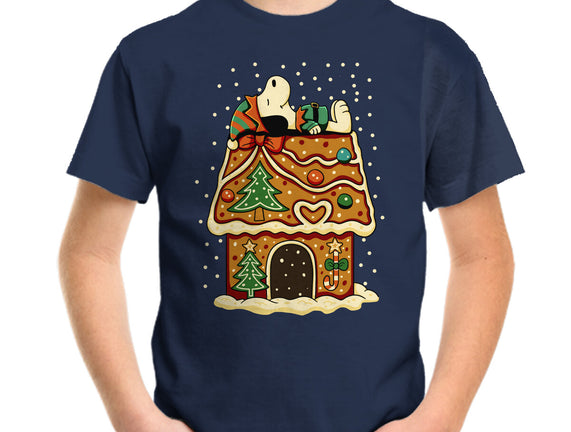 Snoopy On Gingerbread House