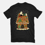 Snoopy On Gingerbread House-Womens-Fitted-Tee-JamesQJO