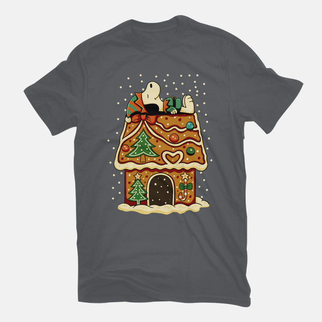 Snoopy On Gingerbread House-Mens-Premium-Tee-JamesQJO