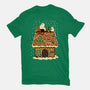 Snoopy On Gingerbread House-Womens-Fitted-Tee-JamesQJO