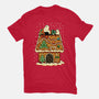Snoopy On Gingerbread House-Mens-Heavyweight-Tee-JamesQJO
