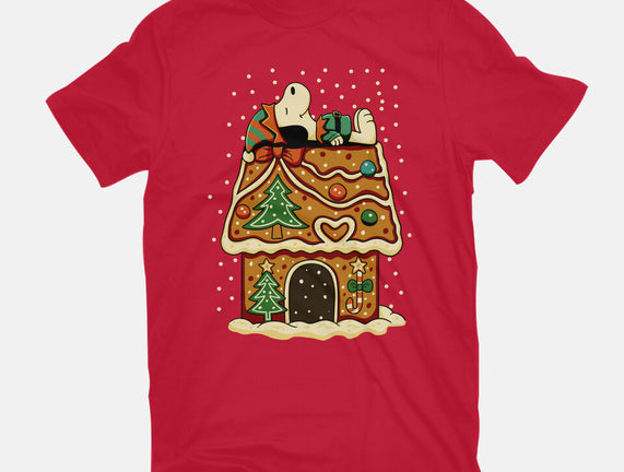 Snoopy On Gingerbread House