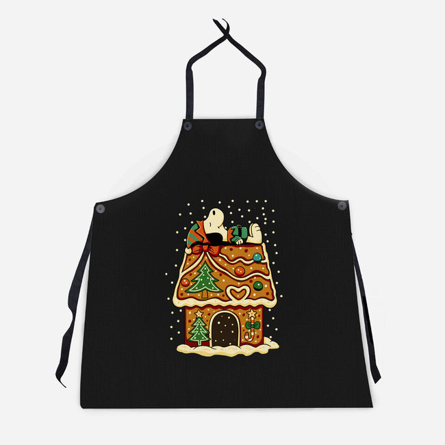 Snoopy On Gingerbread House-Unisex-Kitchen-Apron-JamesQJO