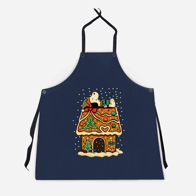 Snoopy On Gingerbread House-Unisex-Kitchen-Apron-JamesQJO