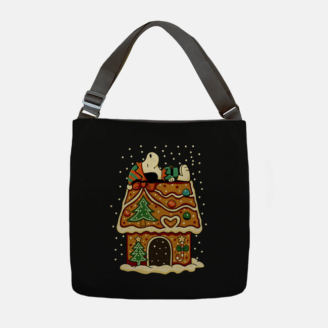 Snoopy On Gingerbread House-None-Adjustable Tote-Bag-JamesQJO
