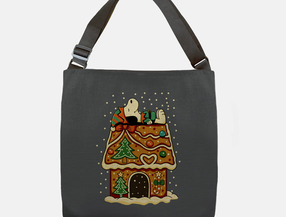 Snoopy On Gingerbread House