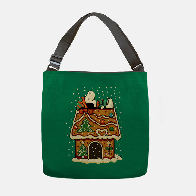 Snoopy On Gingerbread House-None-Adjustable Tote-Bag-JamesQJO