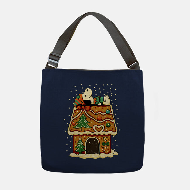Snoopy On Gingerbread House-None-Adjustable Tote-Bag-JamesQJO