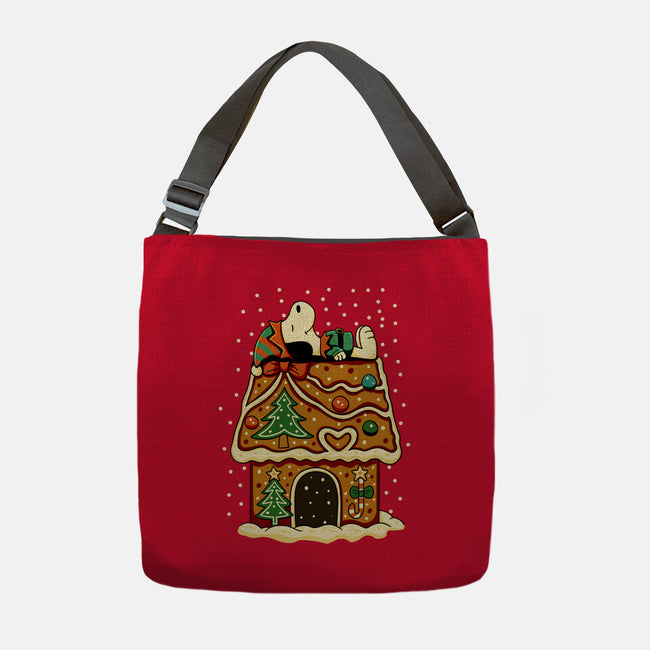 Snoopy On Gingerbread House-None-Adjustable Tote-Bag-JamesQJO