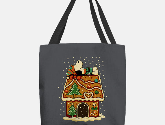 Snoopy On Gingerbread House