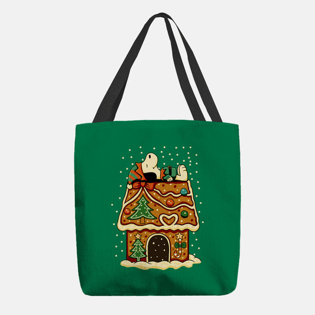 Snoopy On Gingerbread House-None-Basic Tote-Bag-JamesQJO
