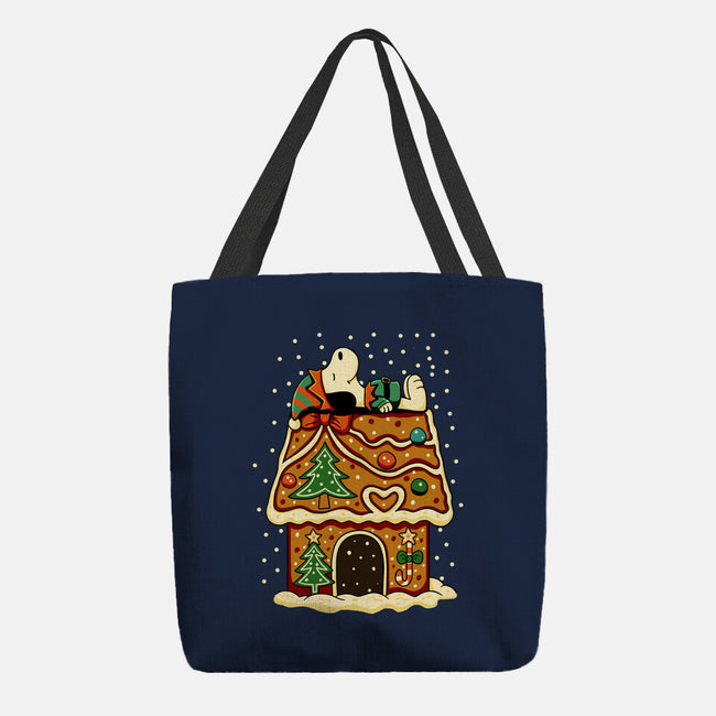 Snoopy On Gingerbread House-None-Basic Tote-Bag-JamesQJO