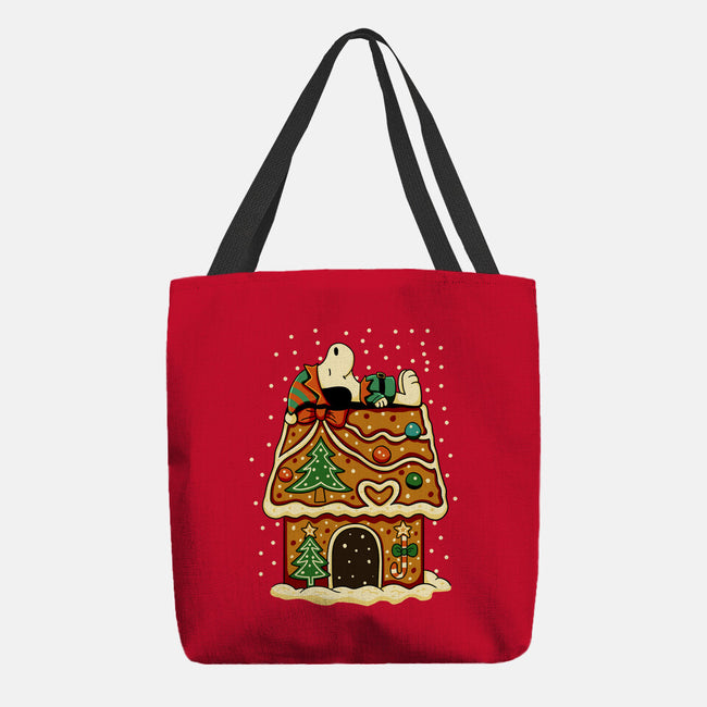 Snoopy On Gingerbread House-None-Basic Tote-Bag-JamesQJO