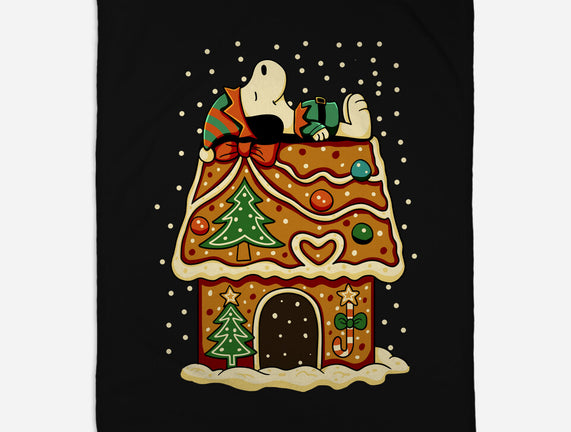 Snoopy On Gingerbread House