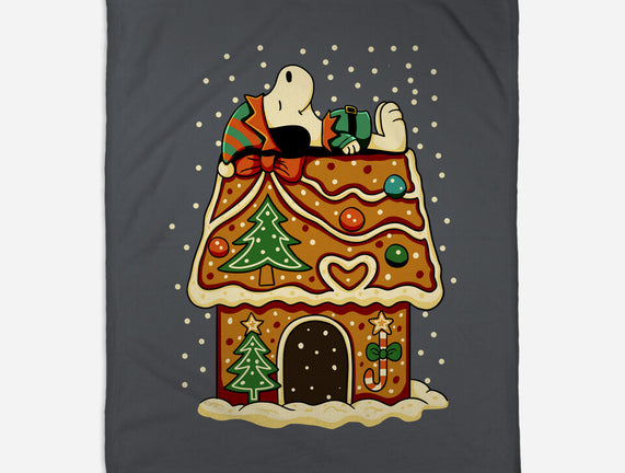 Snoopy On Gingerbread House