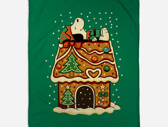 Snoopy On Gingerbread House