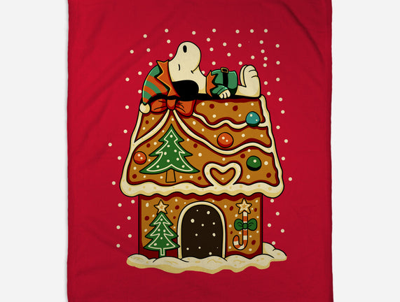 Snoopy On Gingerbread House