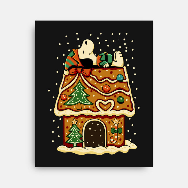 Snoopy On Gingerbread House-None-Stretched-Canvas-JamesQJO