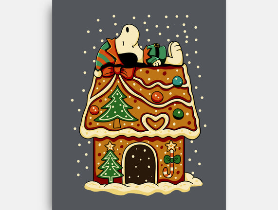 Snoopy On Gingerbread House