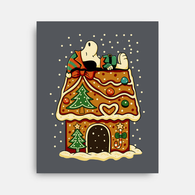 Snoopy On Gingerbread House-None-Stretched-Canvas-JamesQJO