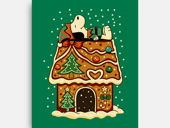 Snoopy On Gingerbread House