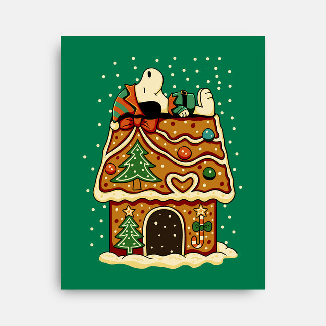 Snoopy On Gingerbread House-None-Stretched-Canvas-JamesQJO