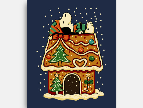 Snoopy On Gingerbread House