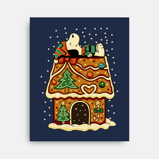 Snoopy On Gingerbread House-None-Stretched-Canvas-JamesQJO