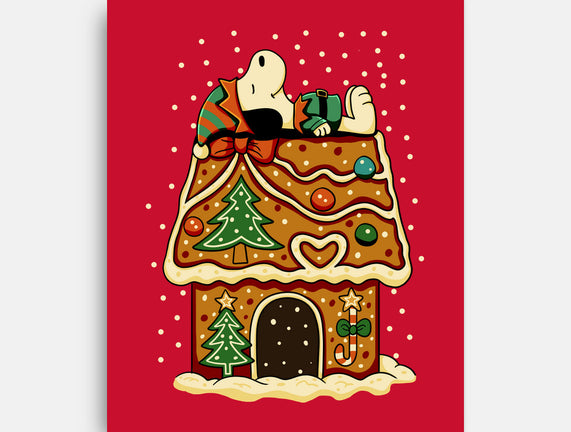 Snoopy On Gingerbread House