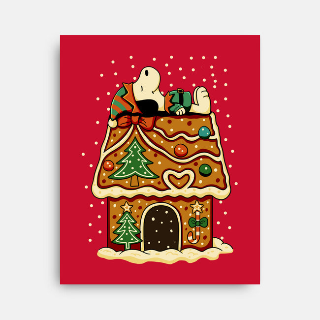 Snoopy On Gingerbread House-None-Stretched-Canvas-JamesQJO