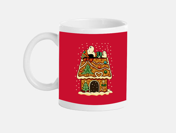 Snoopy On Gingerbread House