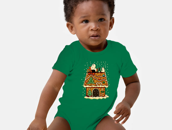 Snoopy On Gingerbread House