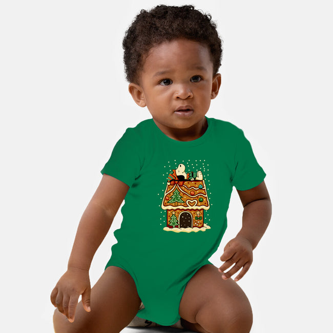 Snoopy On Gingerbread House-Baby-Basic-Onesie-JamesQJO