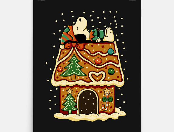 Snoopy On Gingerbread House