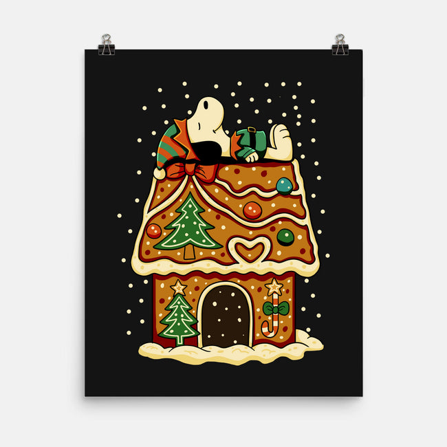 Snoopy On Gingerbread House-None-Matte-Poster-JamesQJO