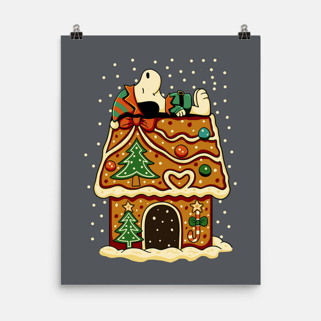 Snoopy On Gingerbread House-None-Matte-Poster-JamesQJO