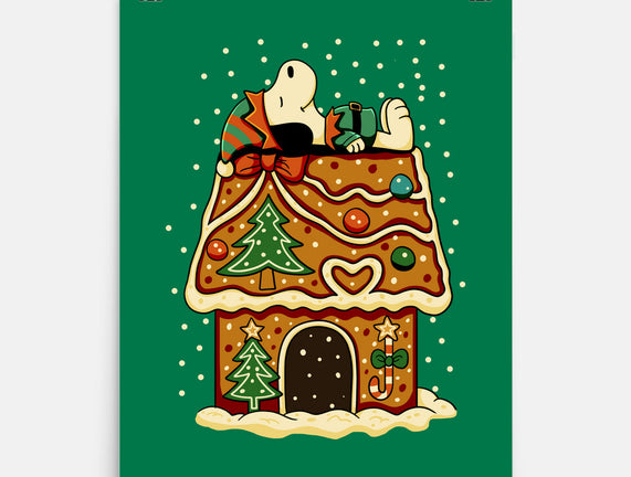 Snoopy On Gingerbread House