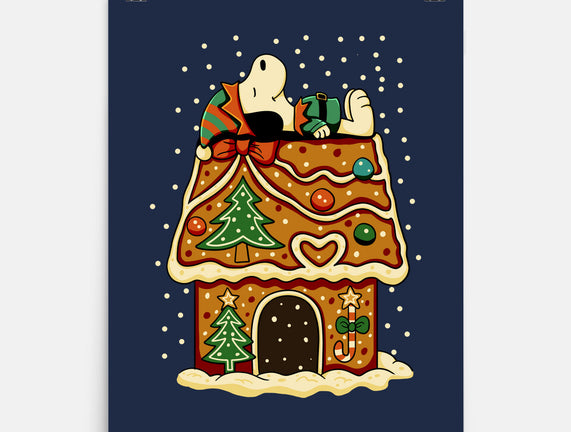 Snoopy On Gingerbread House