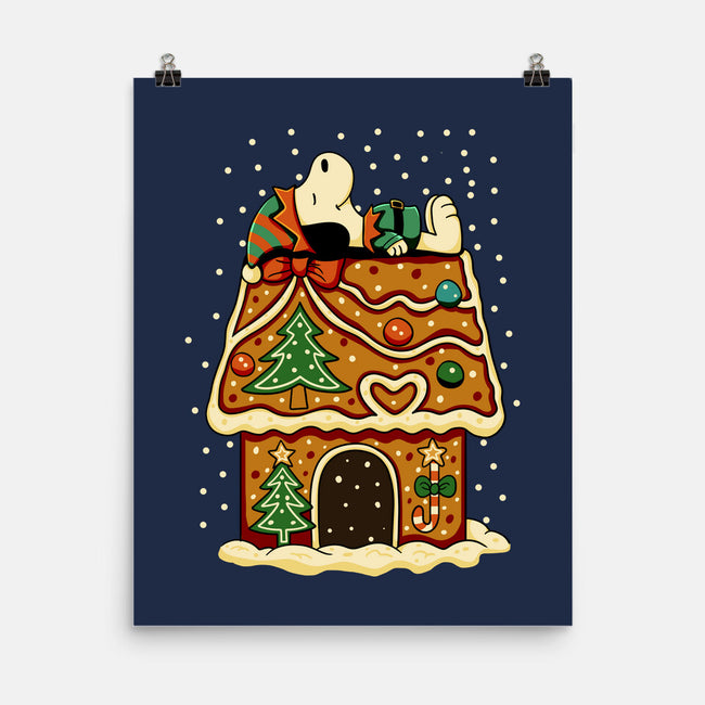 Snoopy On Gingerbread House-None-Matte-Poster-JamesQJO